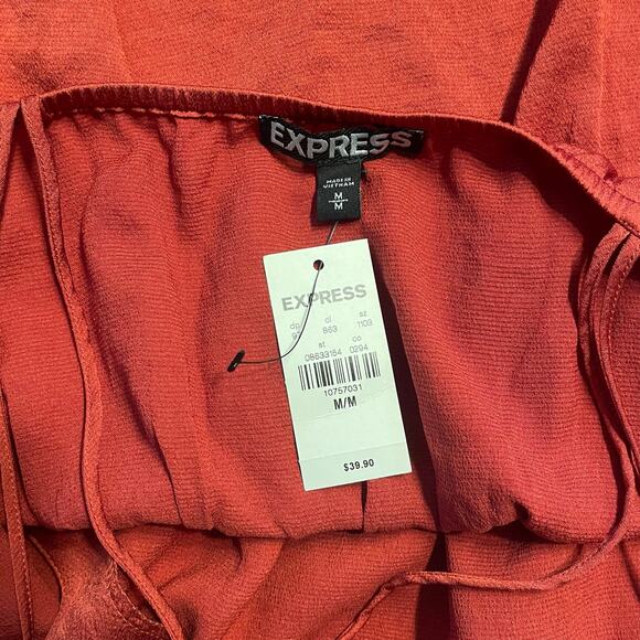 NWT Express Rust Peplum‎ Camisole Top Strappy Size Medium - Picture 3 of 7